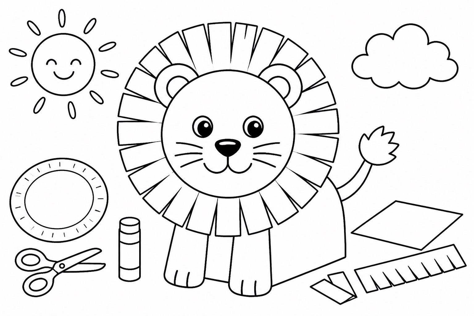 Leão de prato de papel