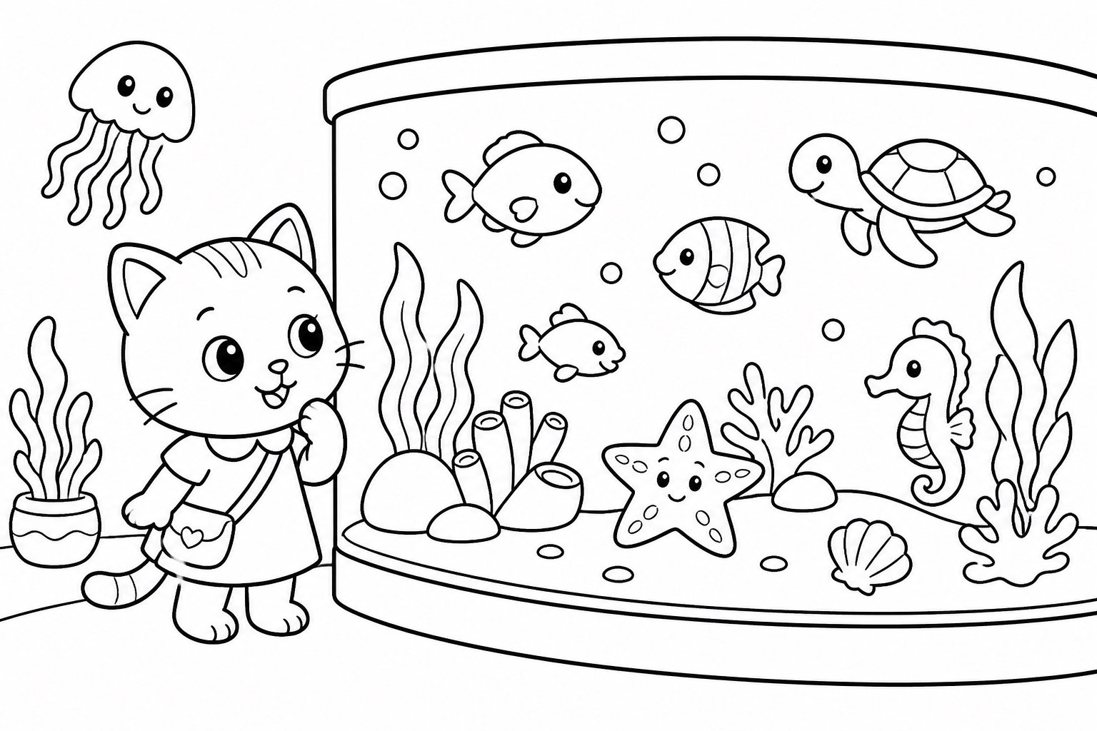 Котёнок ищет морскую звезду