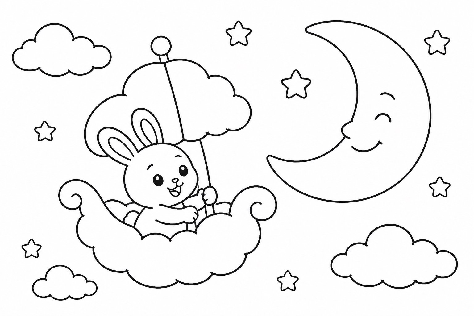 O barquinho de nuvens passa pela lua