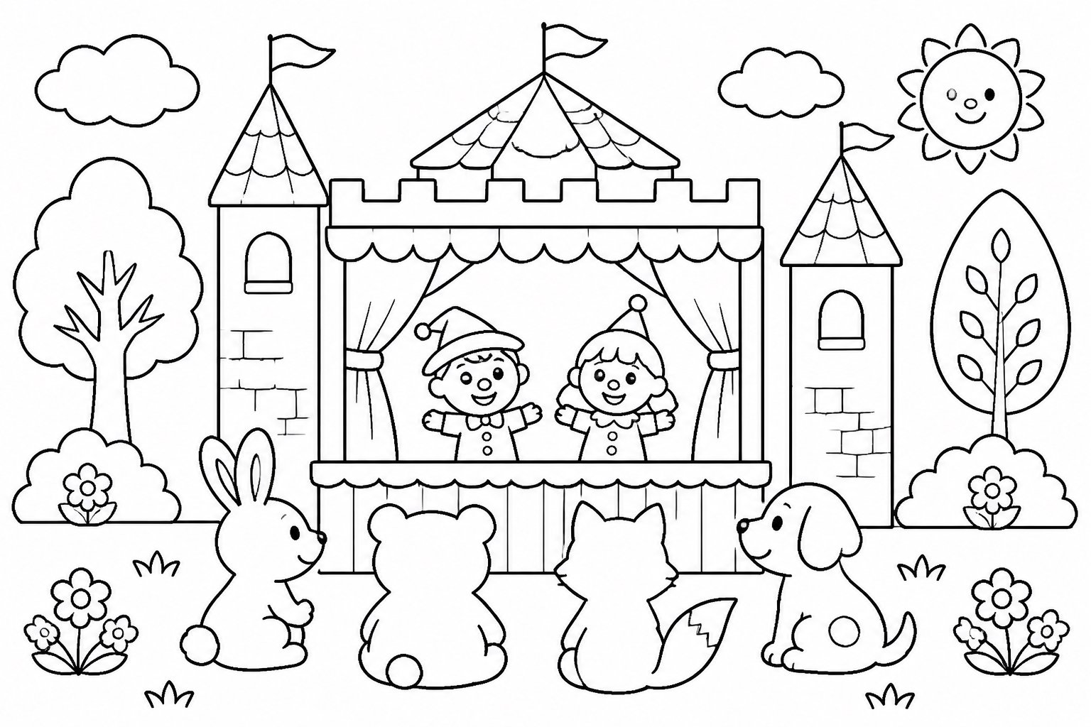 Décor de château de marionnettes