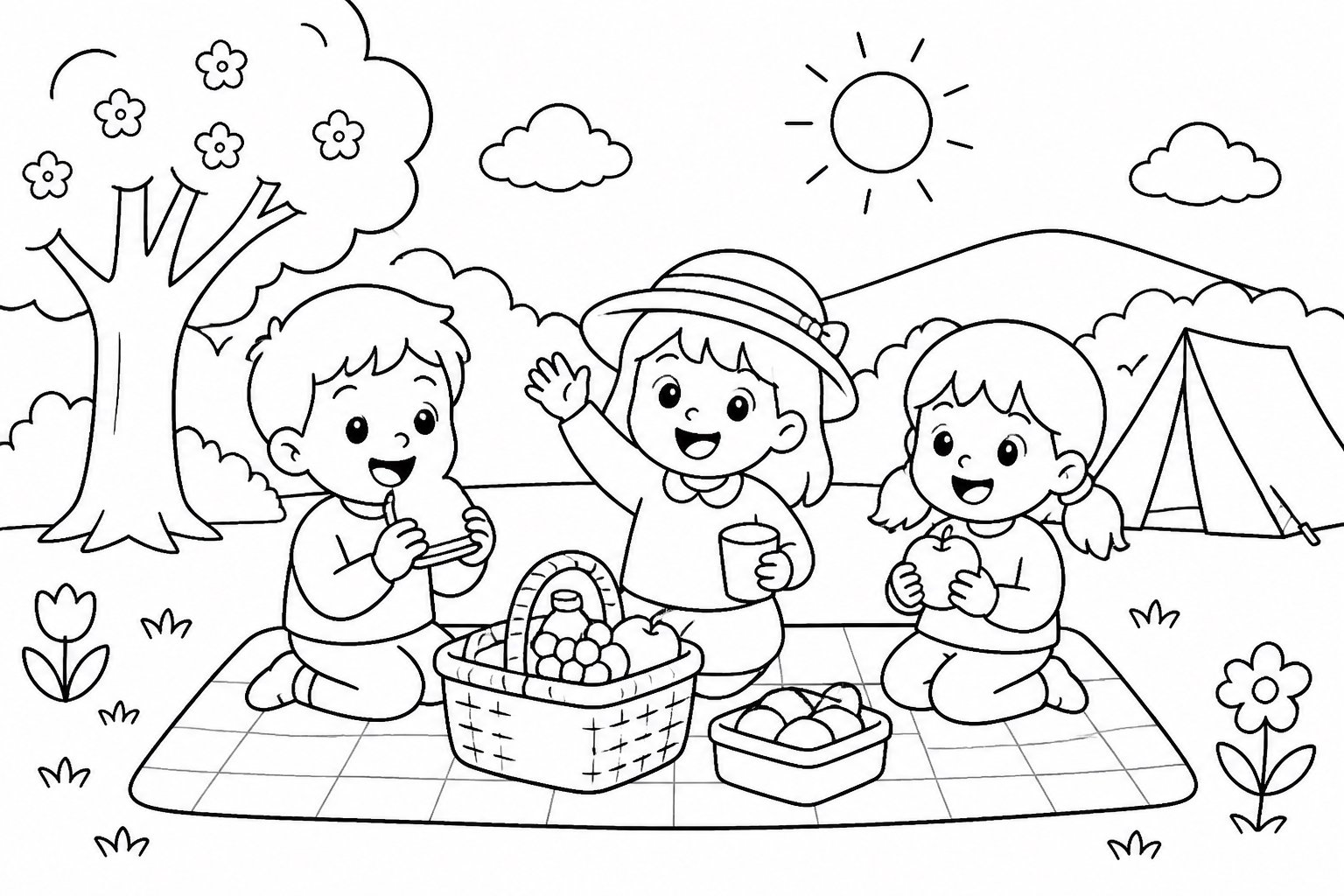 Frühlingsausflug mit Picknick