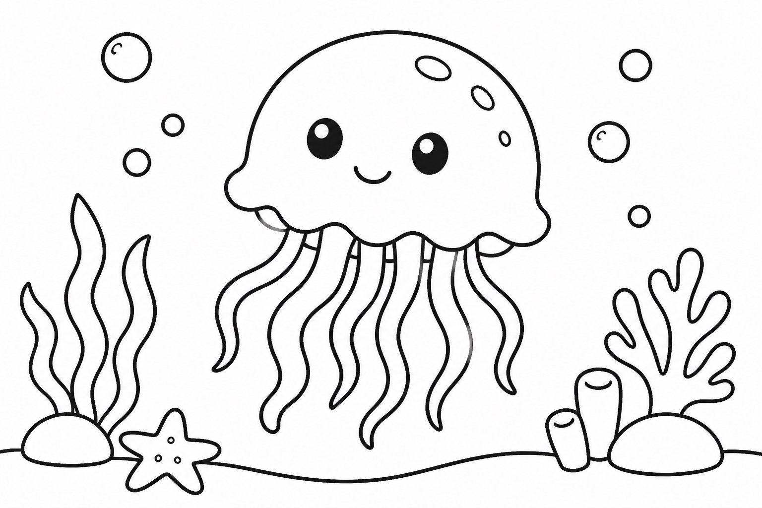 Medusinha flutuando no fundo do mar