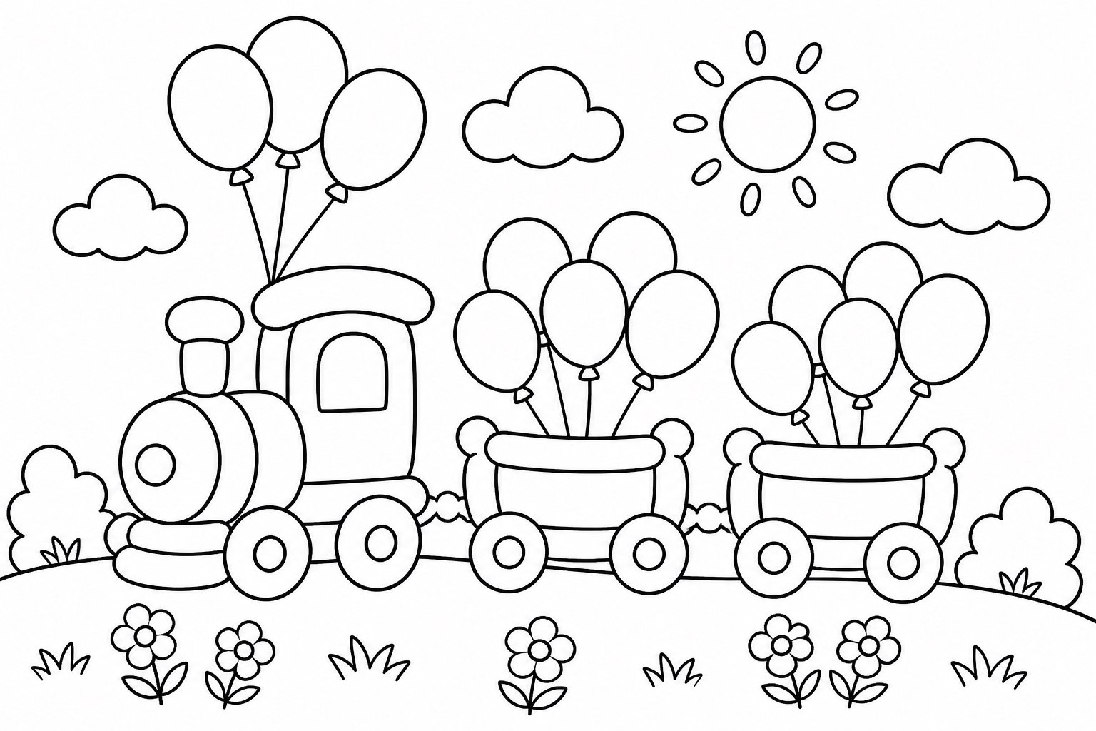 Pequeño tren de globos