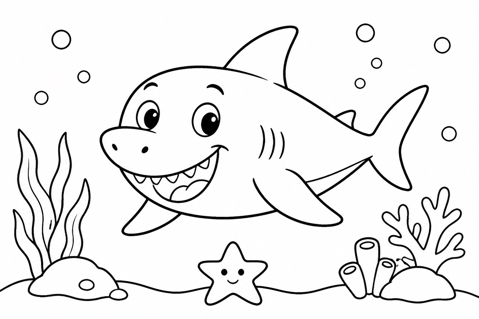 Petit requin affichant un sourire amical