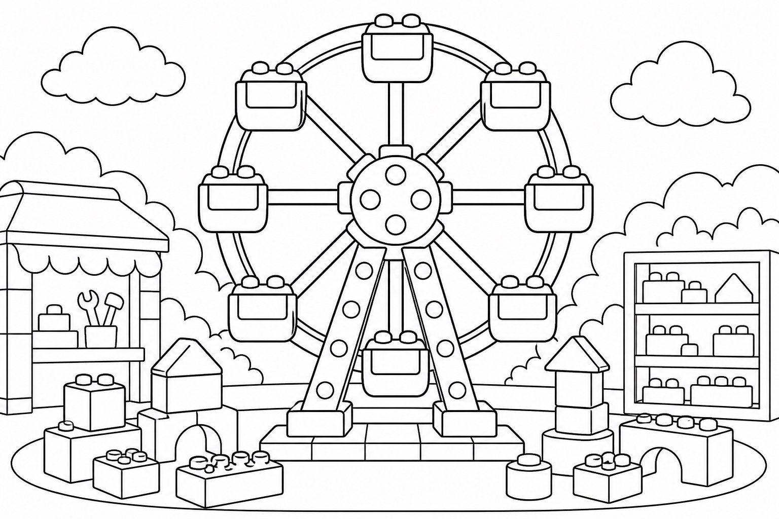 Riesenrad aus Bausteinen