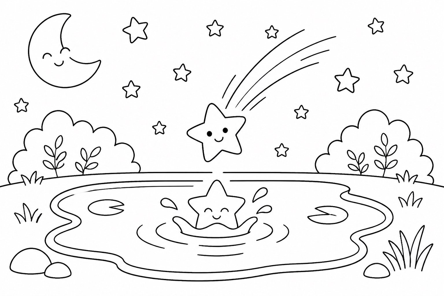 星星落池塘