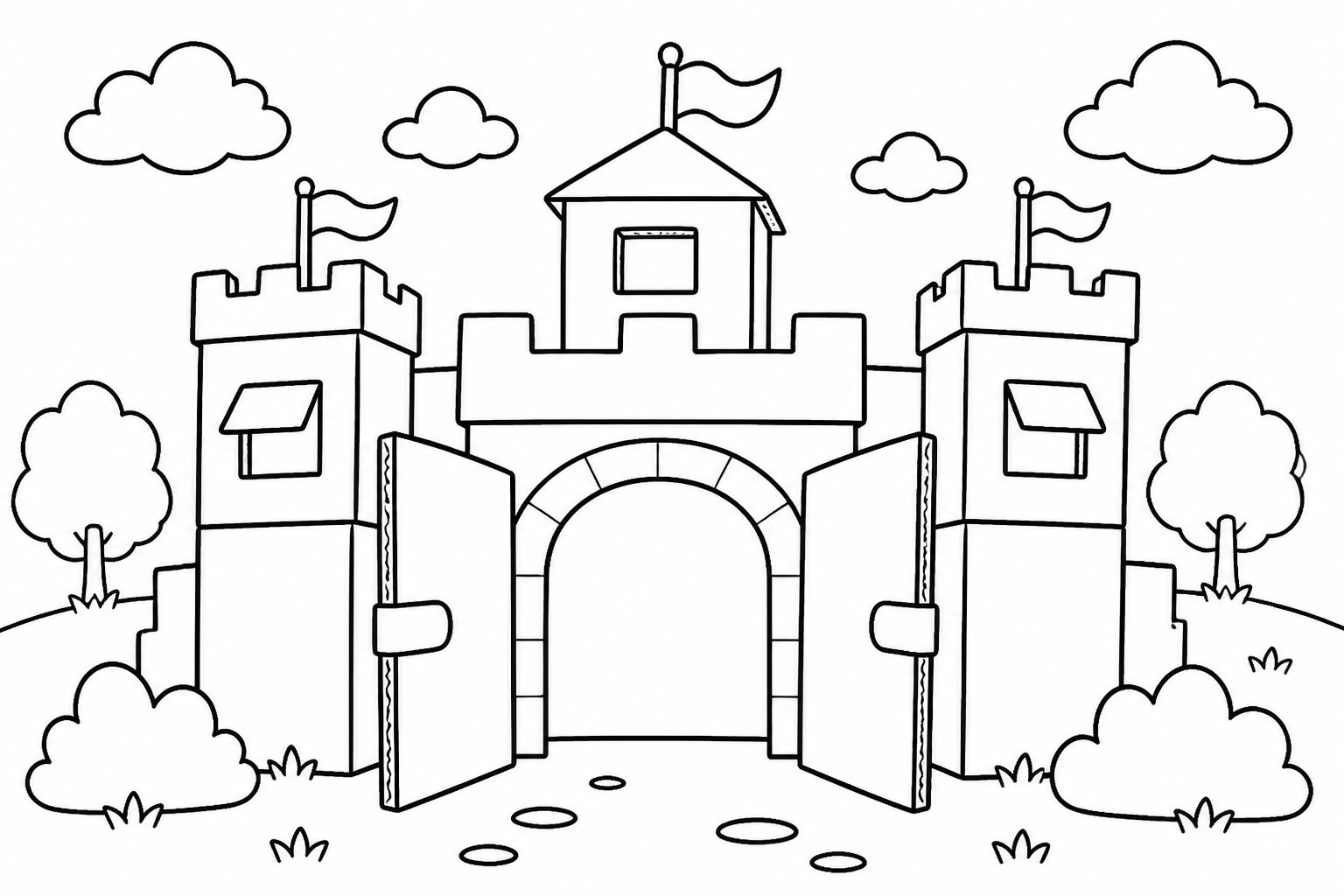 Porte de la ville en carton