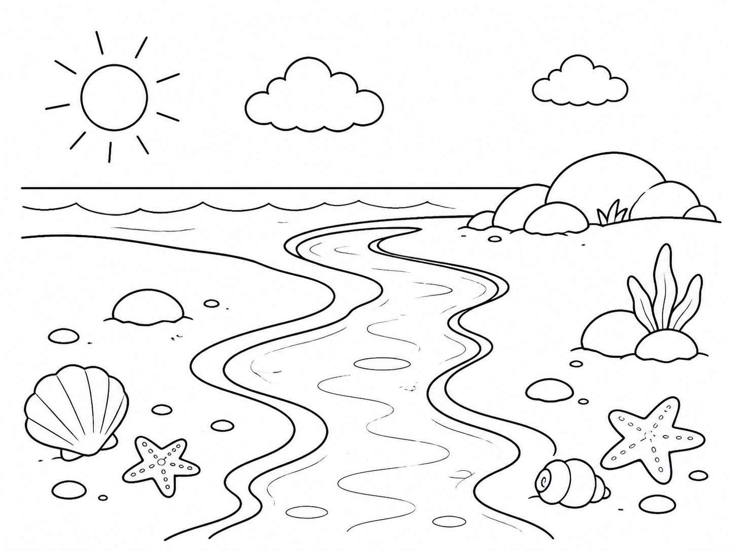 浜辺の潮の小道