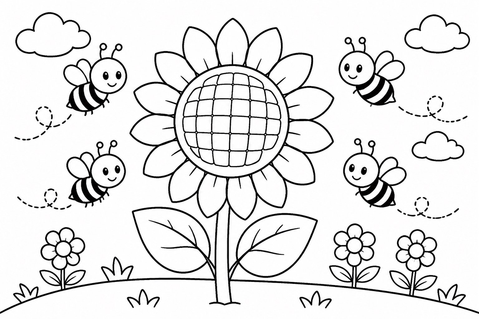 Abejita alrededor de un girasol
