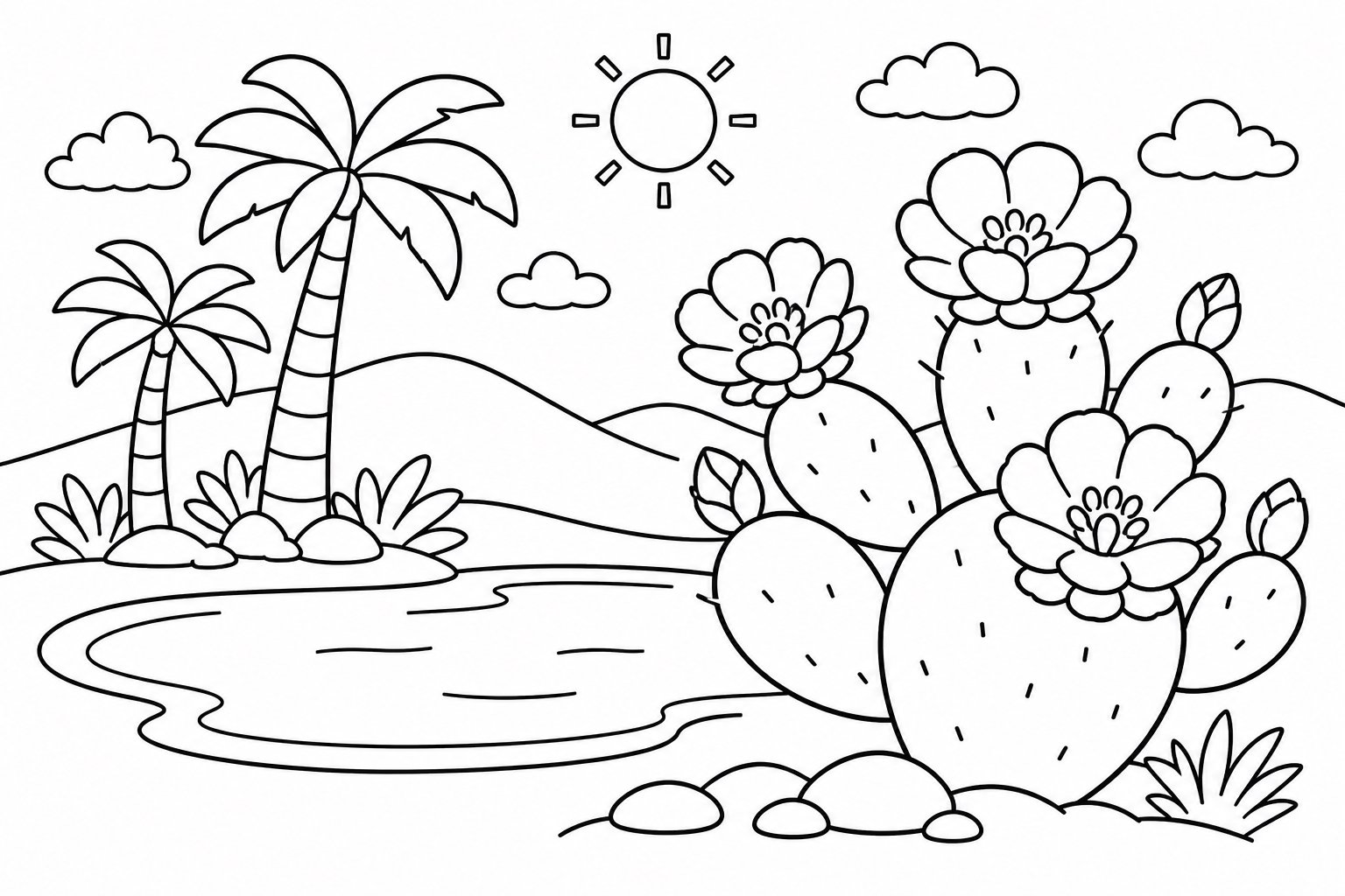 Fleur de cactus près de l’oasis