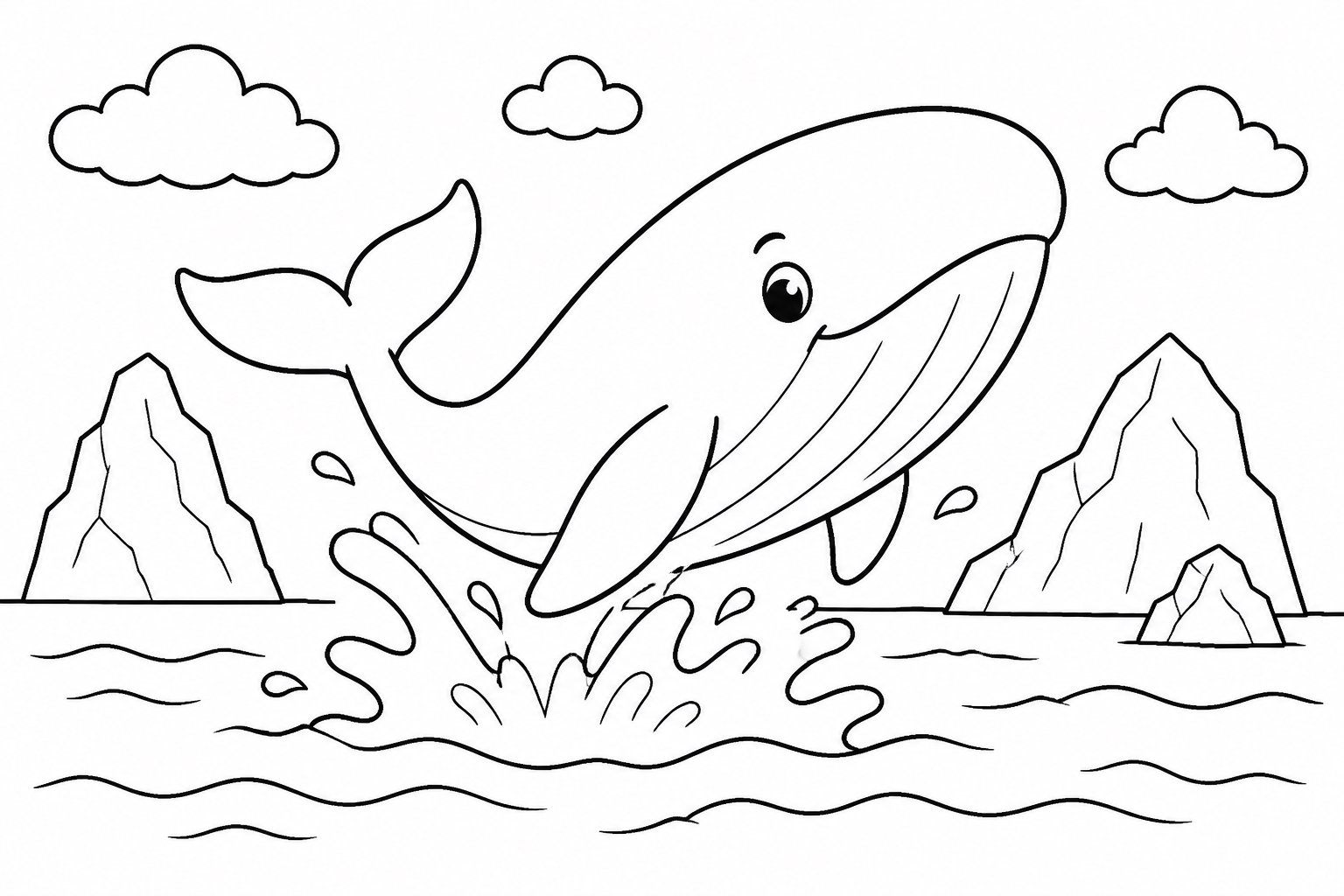 Ballena polar saltando fuera del agua