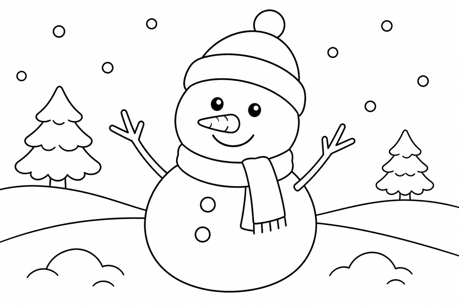 Bonhomme de neige dans la neige hivernale