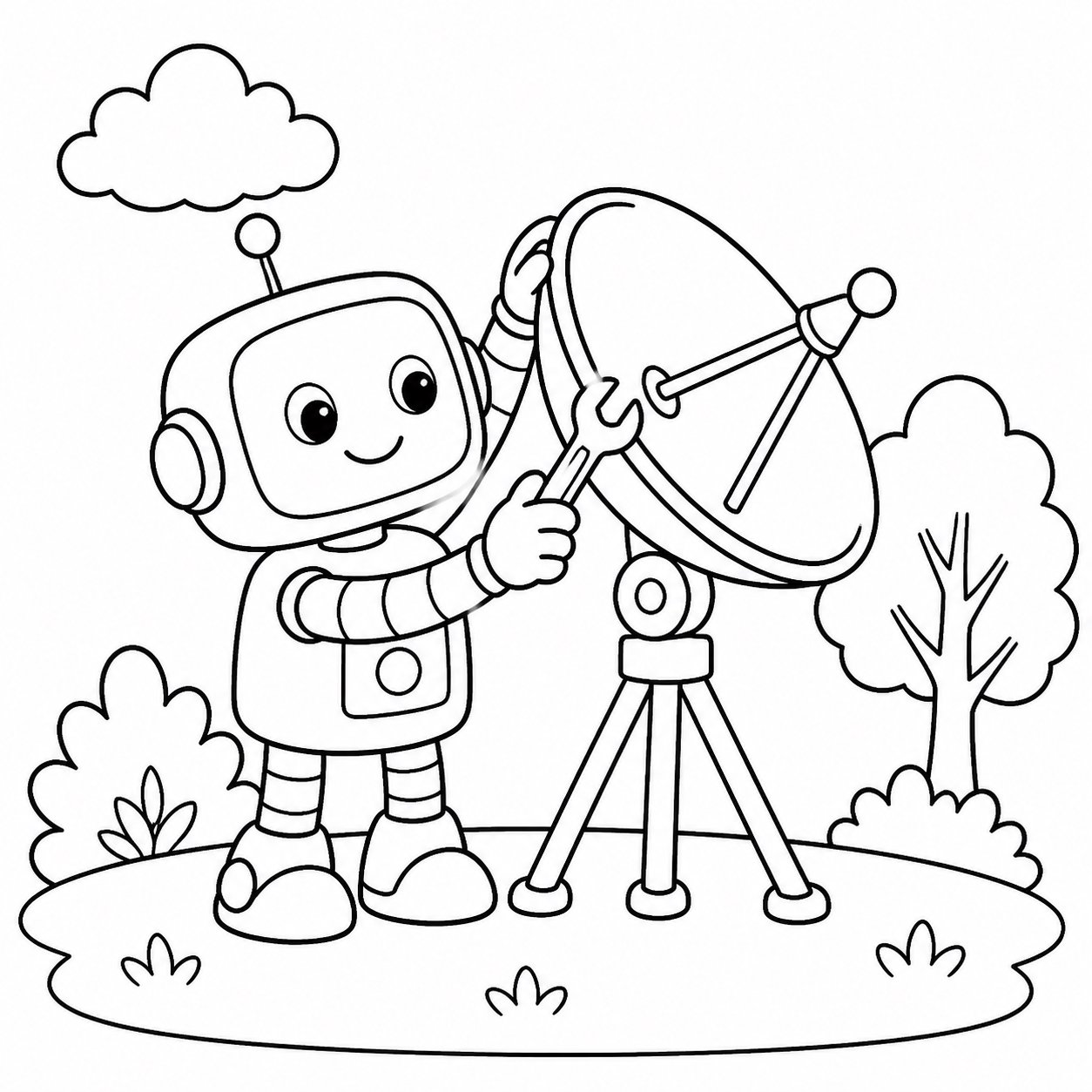 Robot ajustando una antena