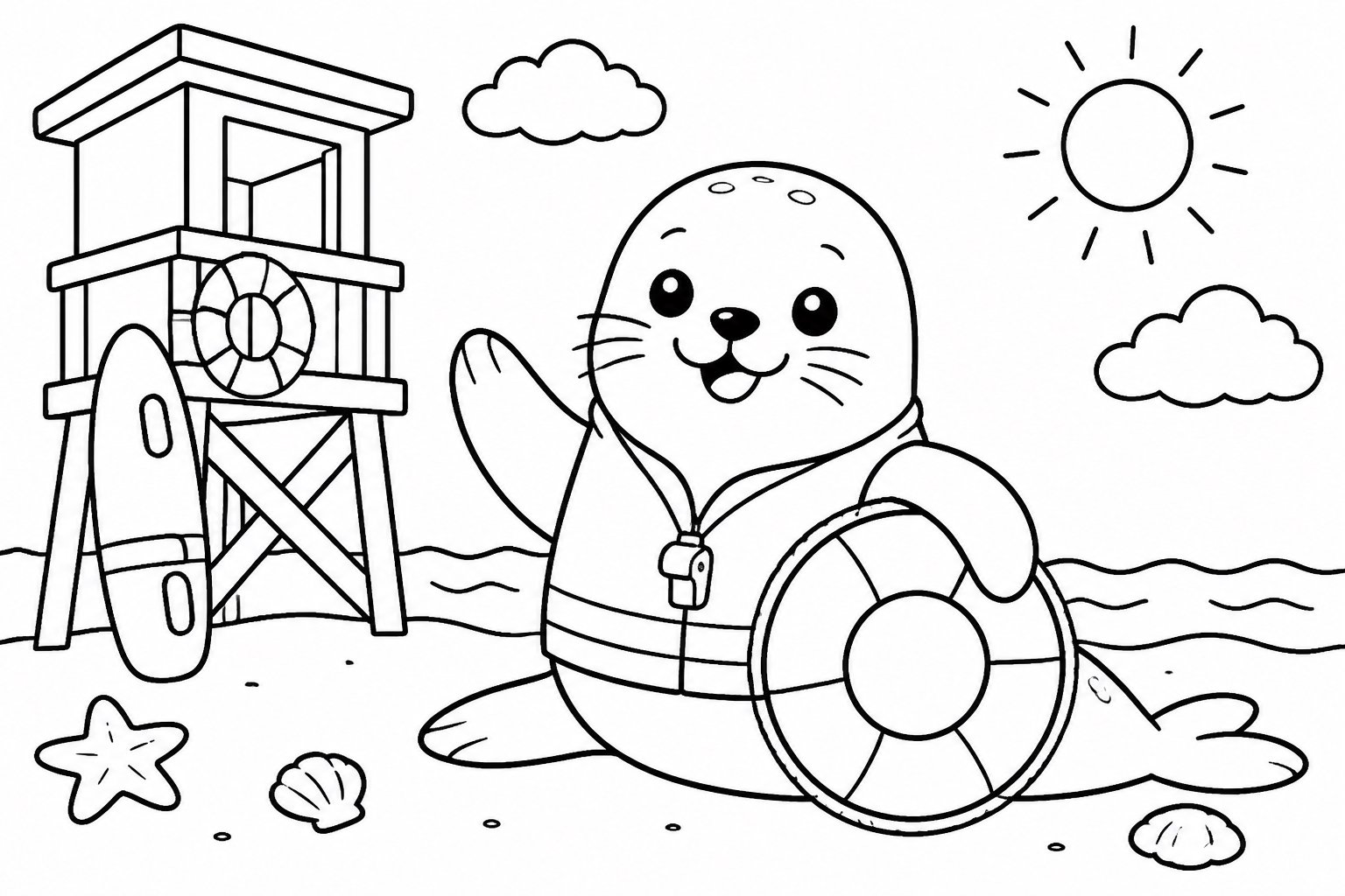 Kleine Robbe als Rettungsschwimmer