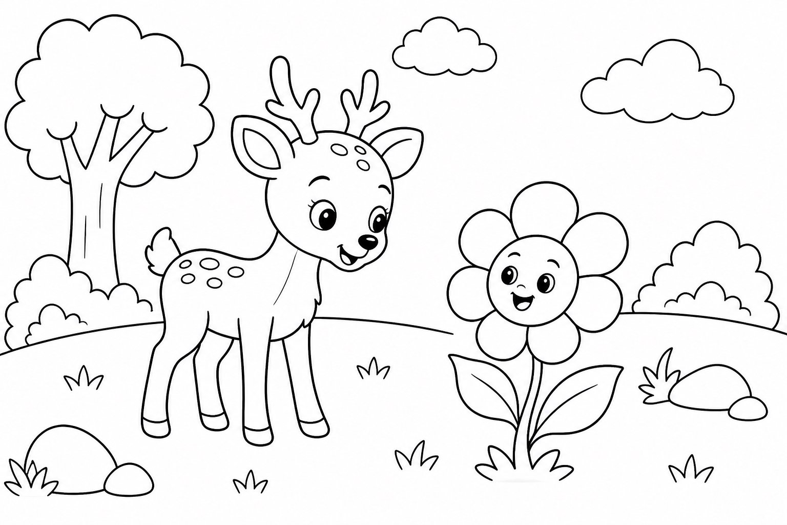 Kleines Reh und die sprechende Blume