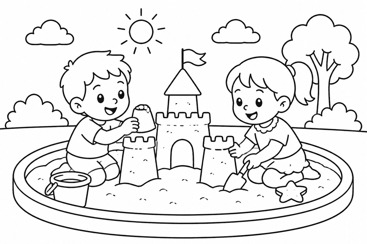 بناء قلعة في صندوق الرمل