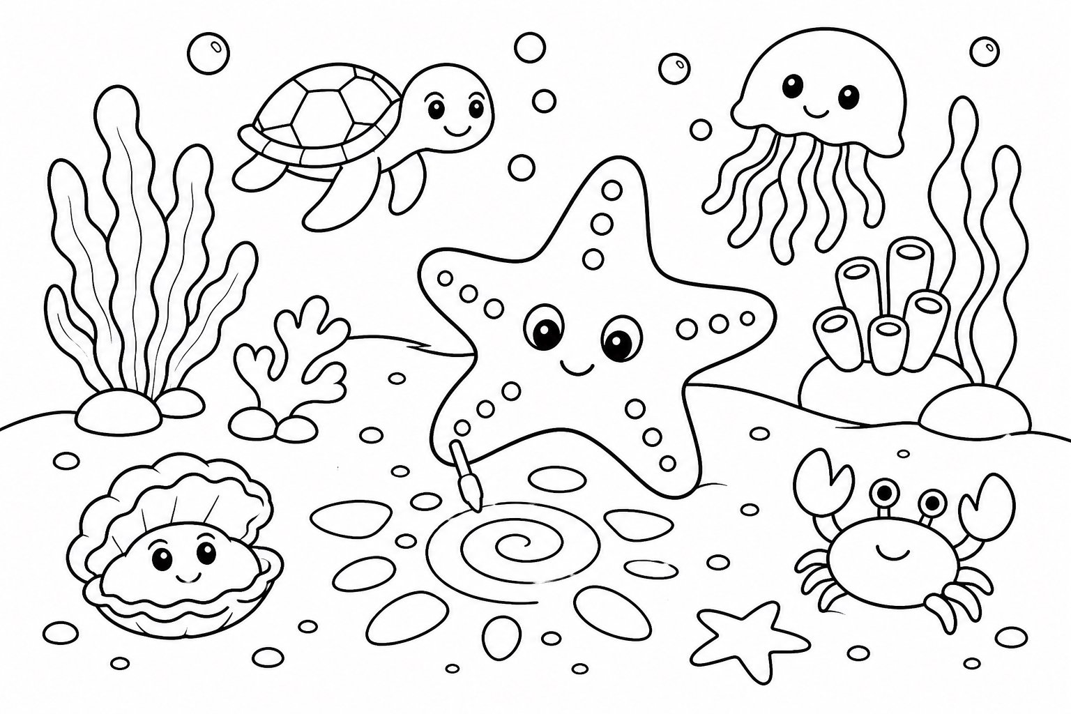 ヒトデが砂に模様を描く