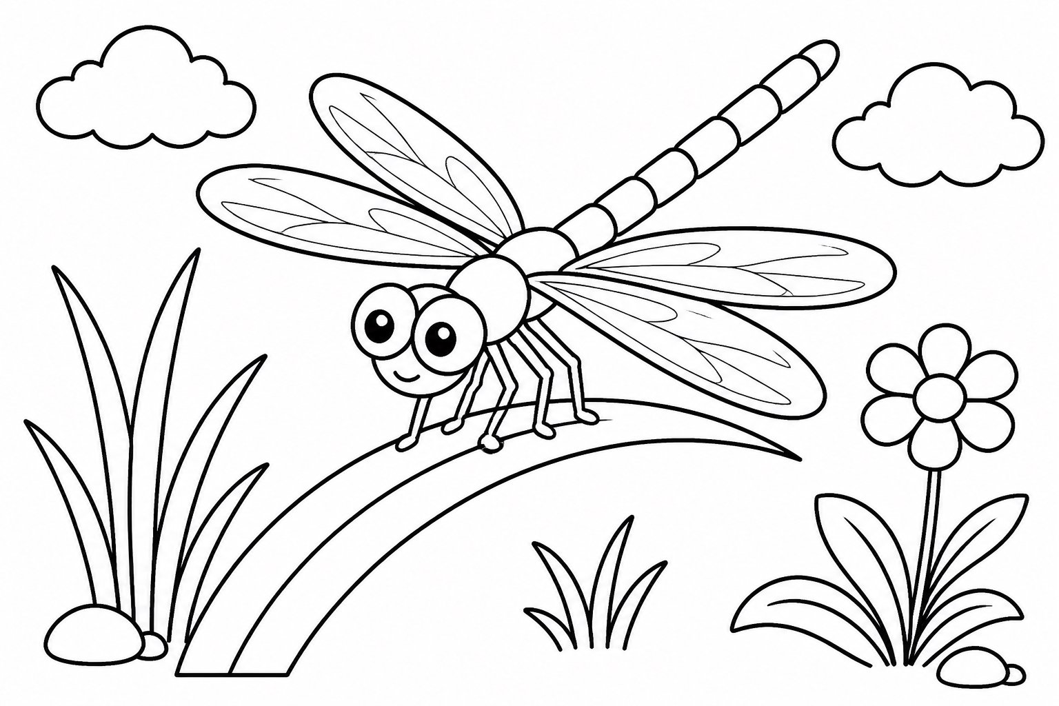 Langschwanzlibelle auf einem Grashalm