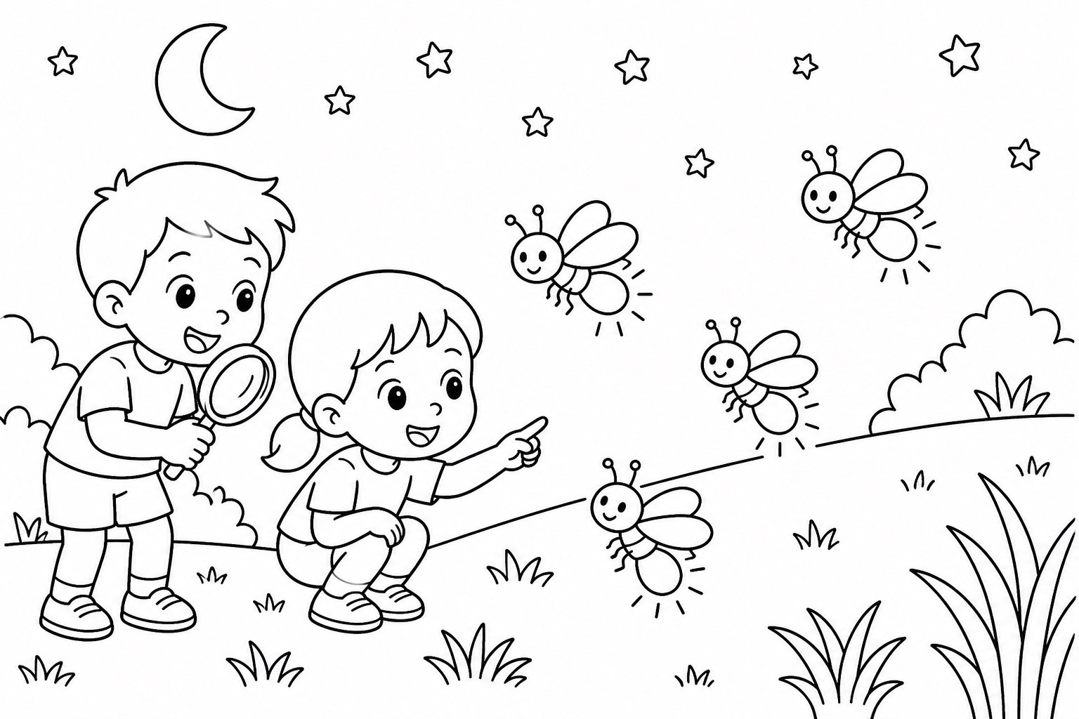 萤火虫照亮草坡