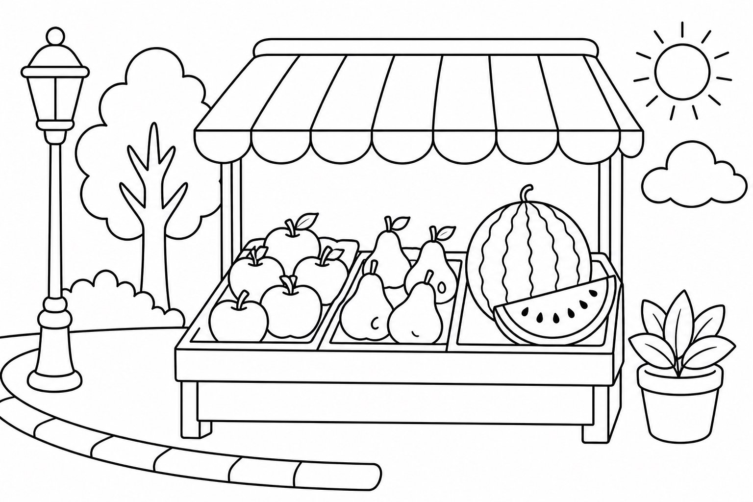 Barraca de frutas na esquina
