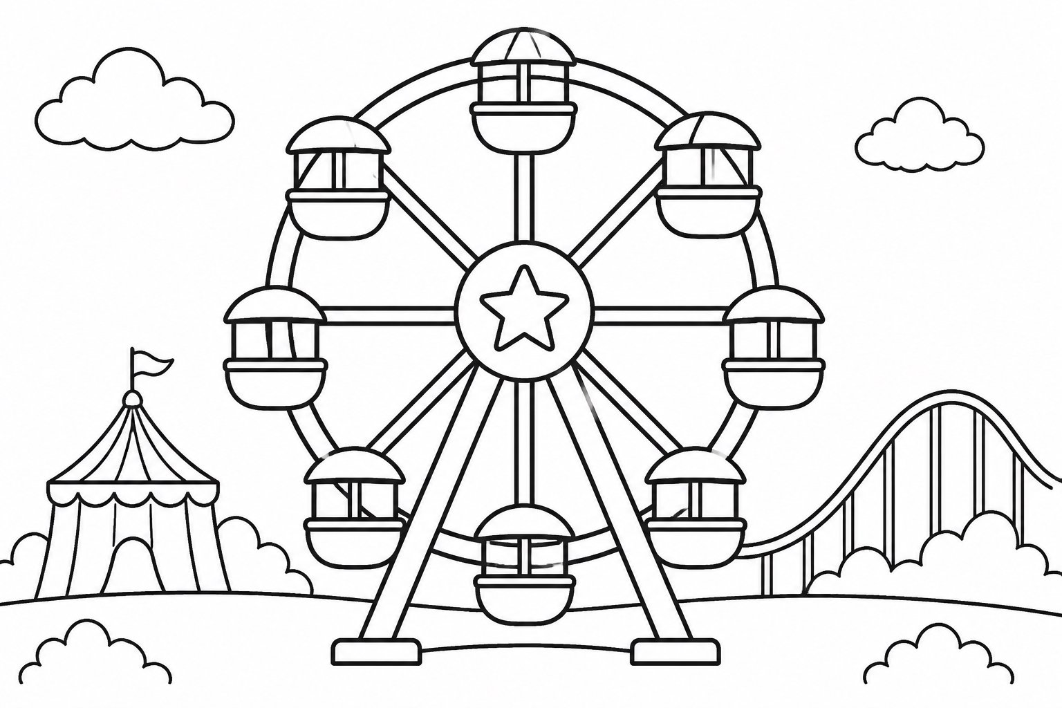 Riesenrad im Vergnügungspark