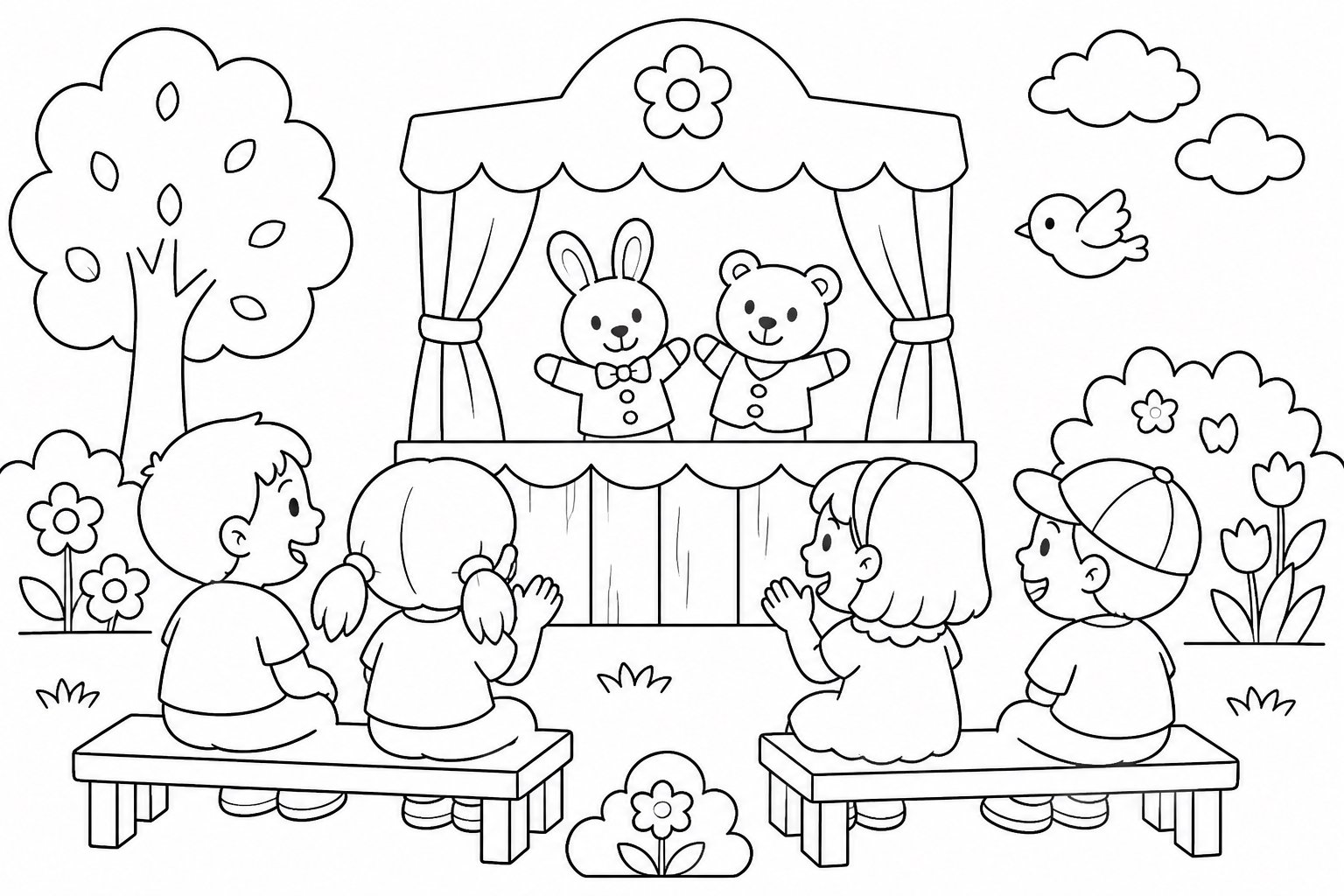 Enfants assis dans le public