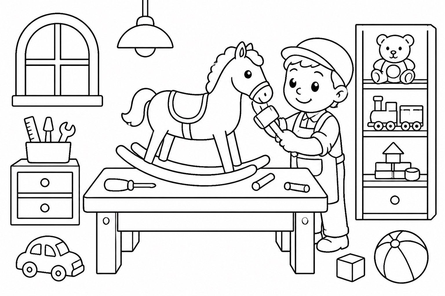 ورشة صناعة الخيول الهزازة