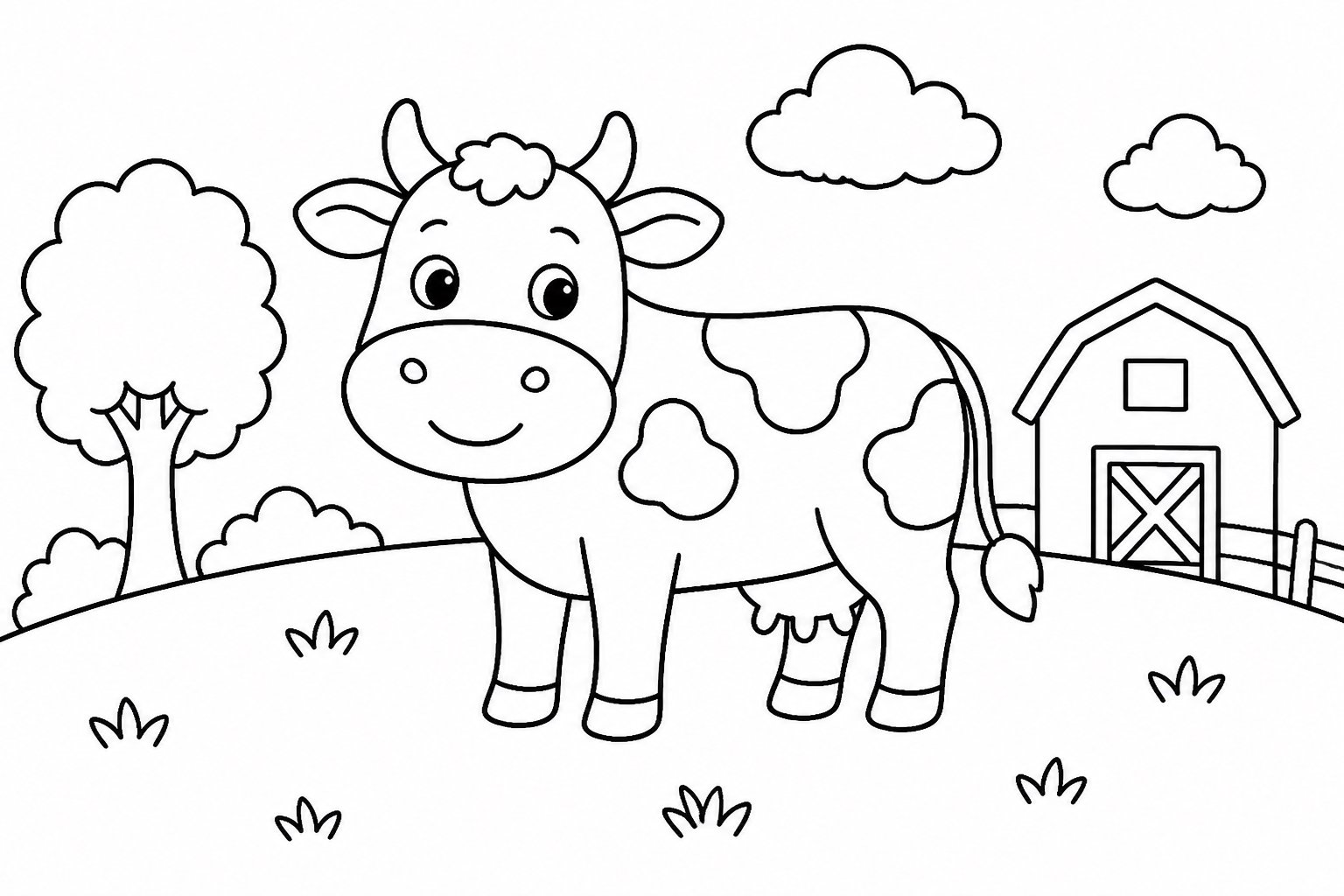 Vache debout sur une pente herbeuse