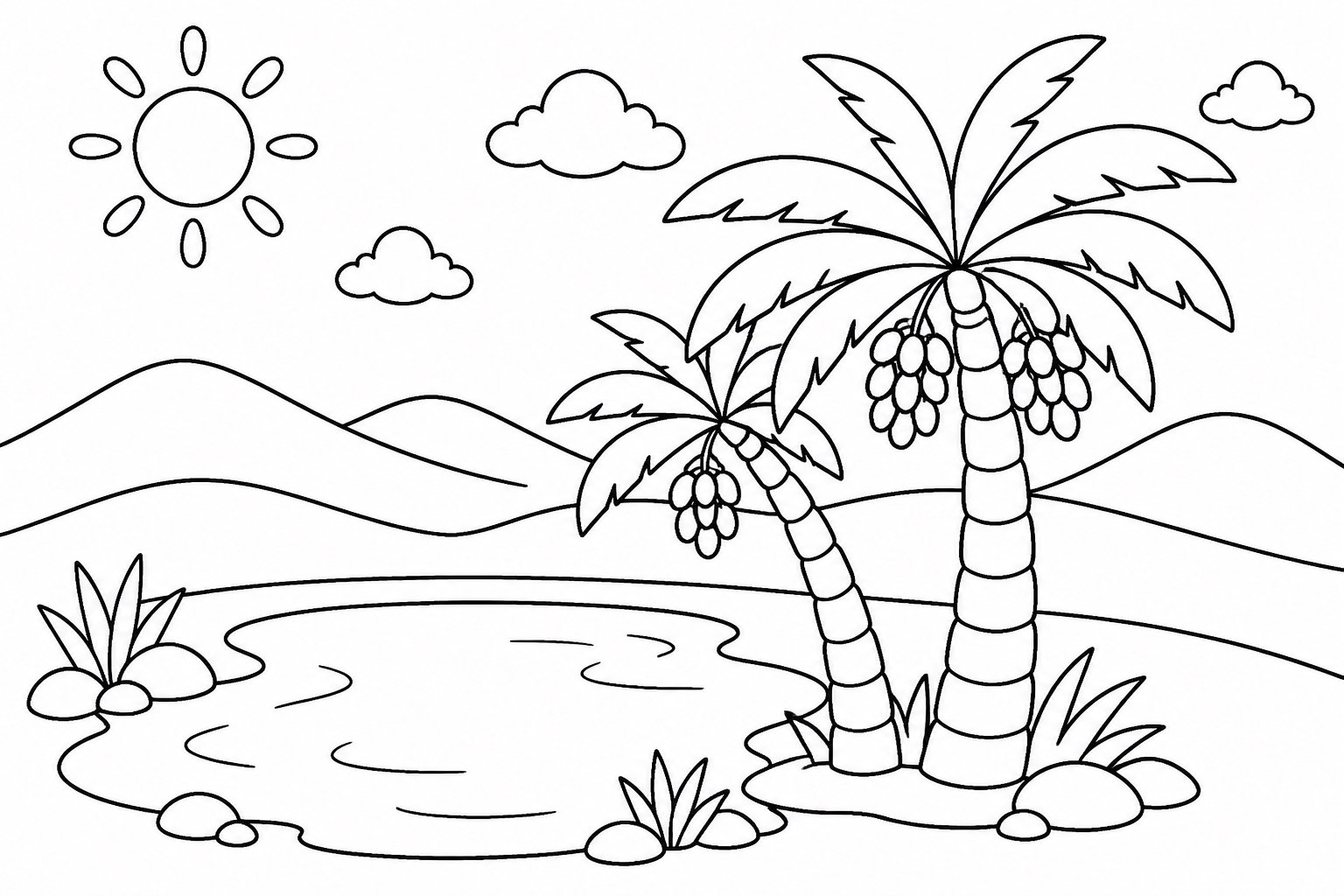 Palmera datilera junto al oasis