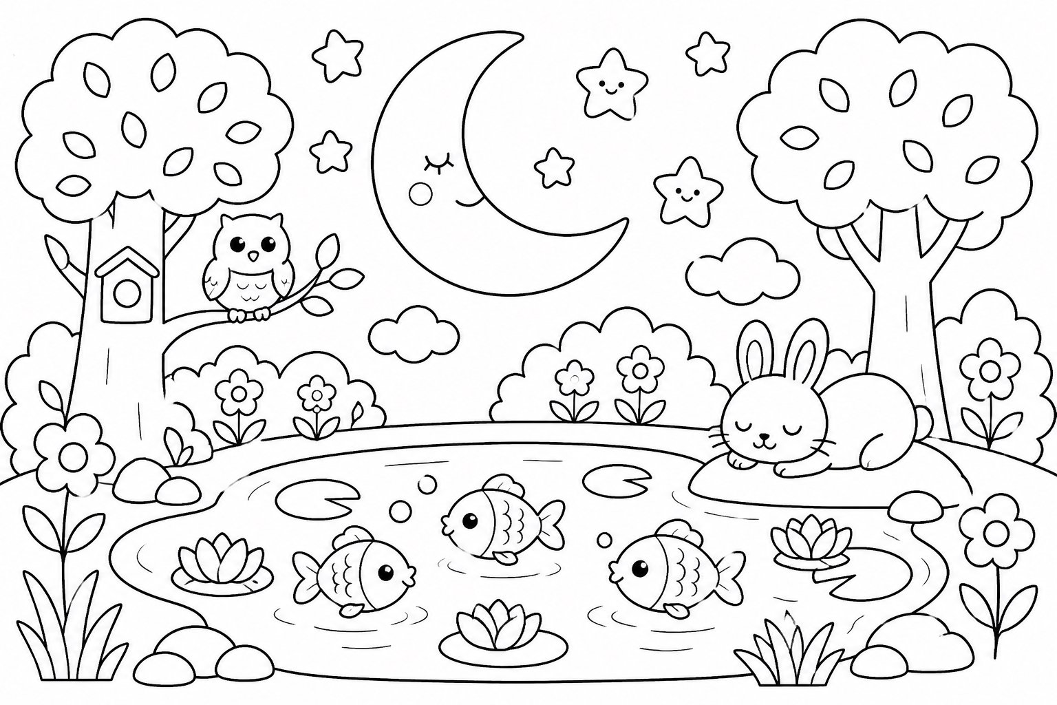 Petit poisson dans l’étang lunaire
