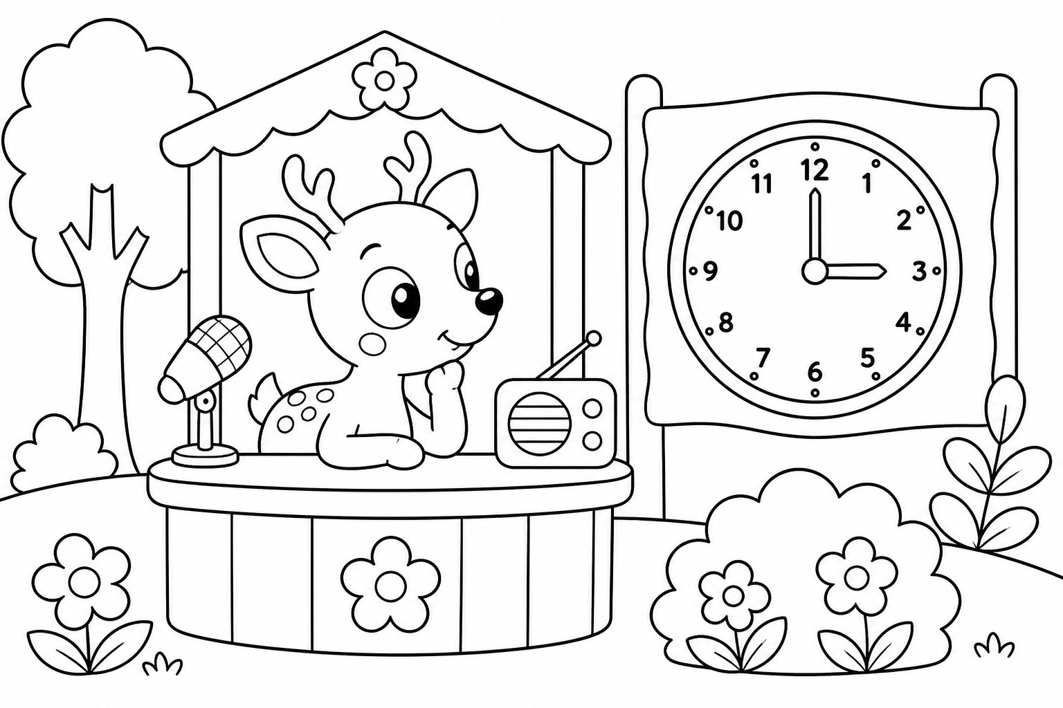 時計を見る子鹿