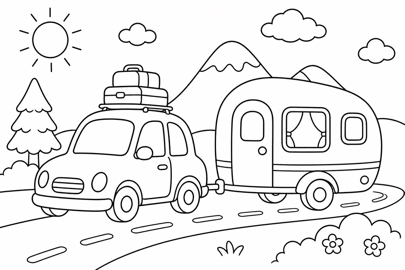 Kleines Wohnmobil auf einer Rundreise