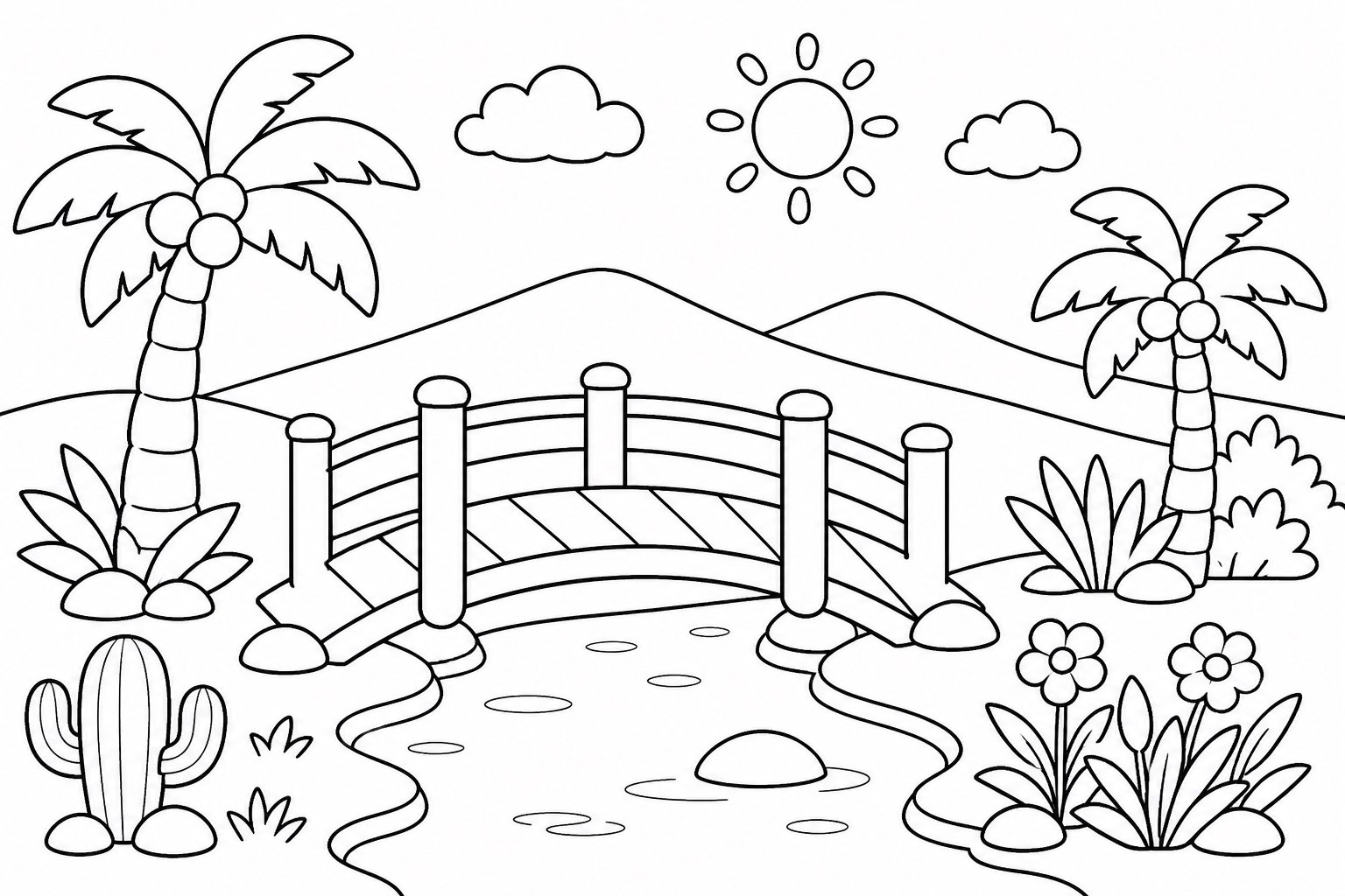 Petit pont en bois près de l’oasis