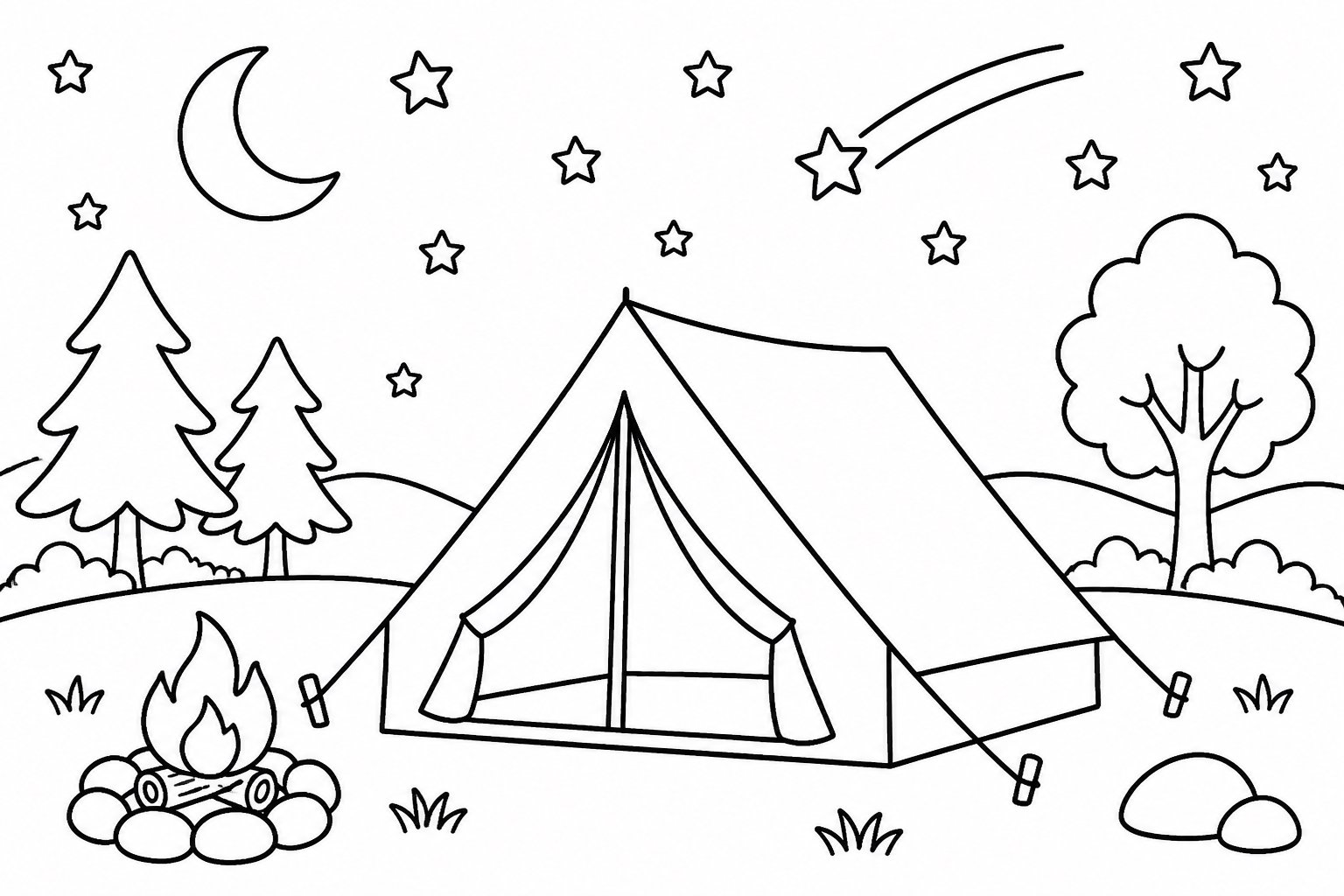 Barraca de acampamento sob o céu estrelado