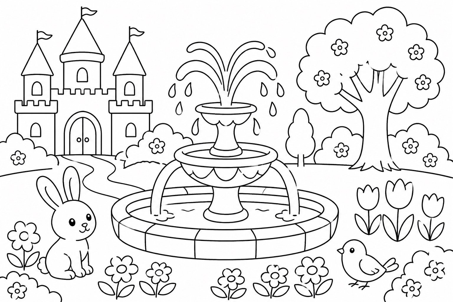 Fontaine dans le jardin