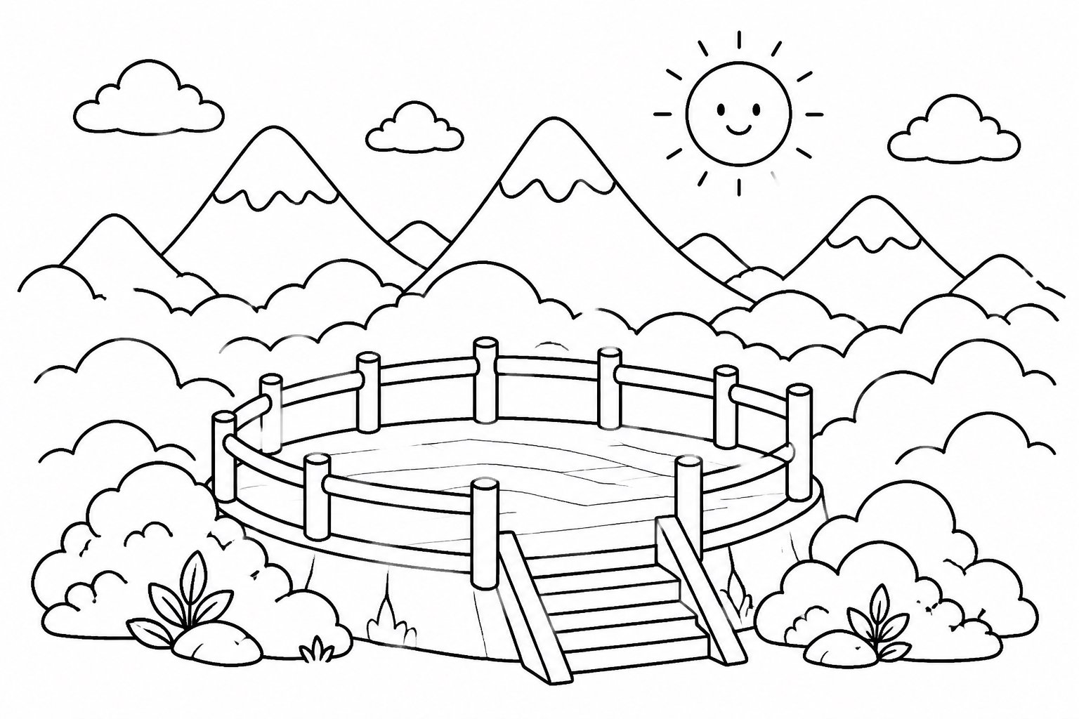 Plateforme de montagne au-dessus d’une mer de nuages