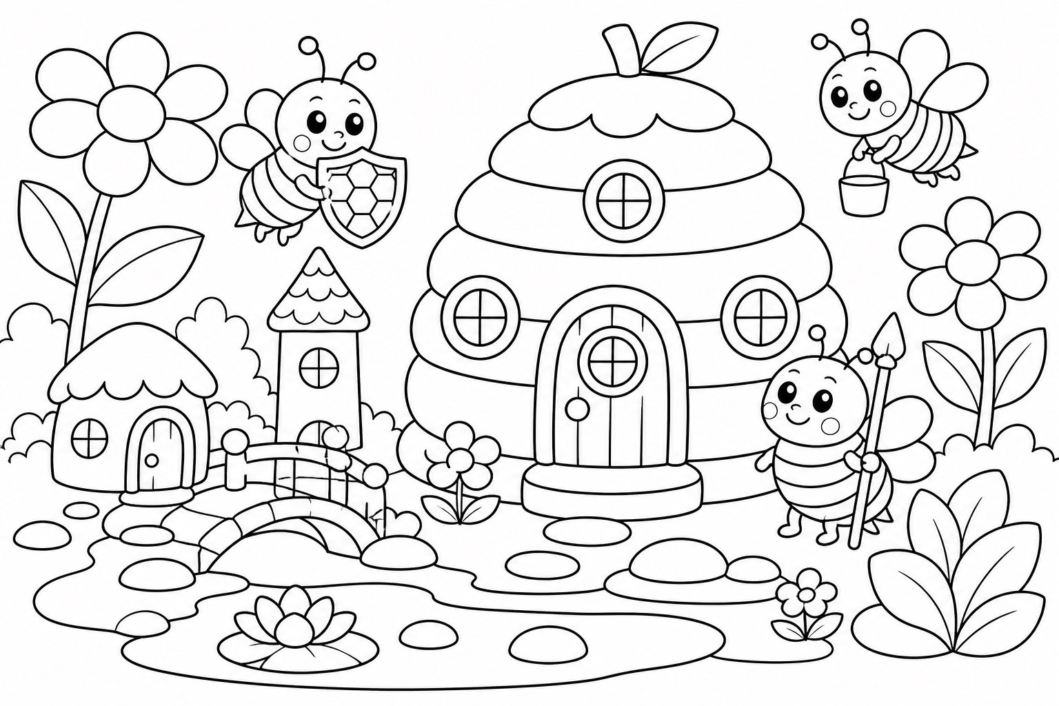 L’abeille garde la maison de la ruche