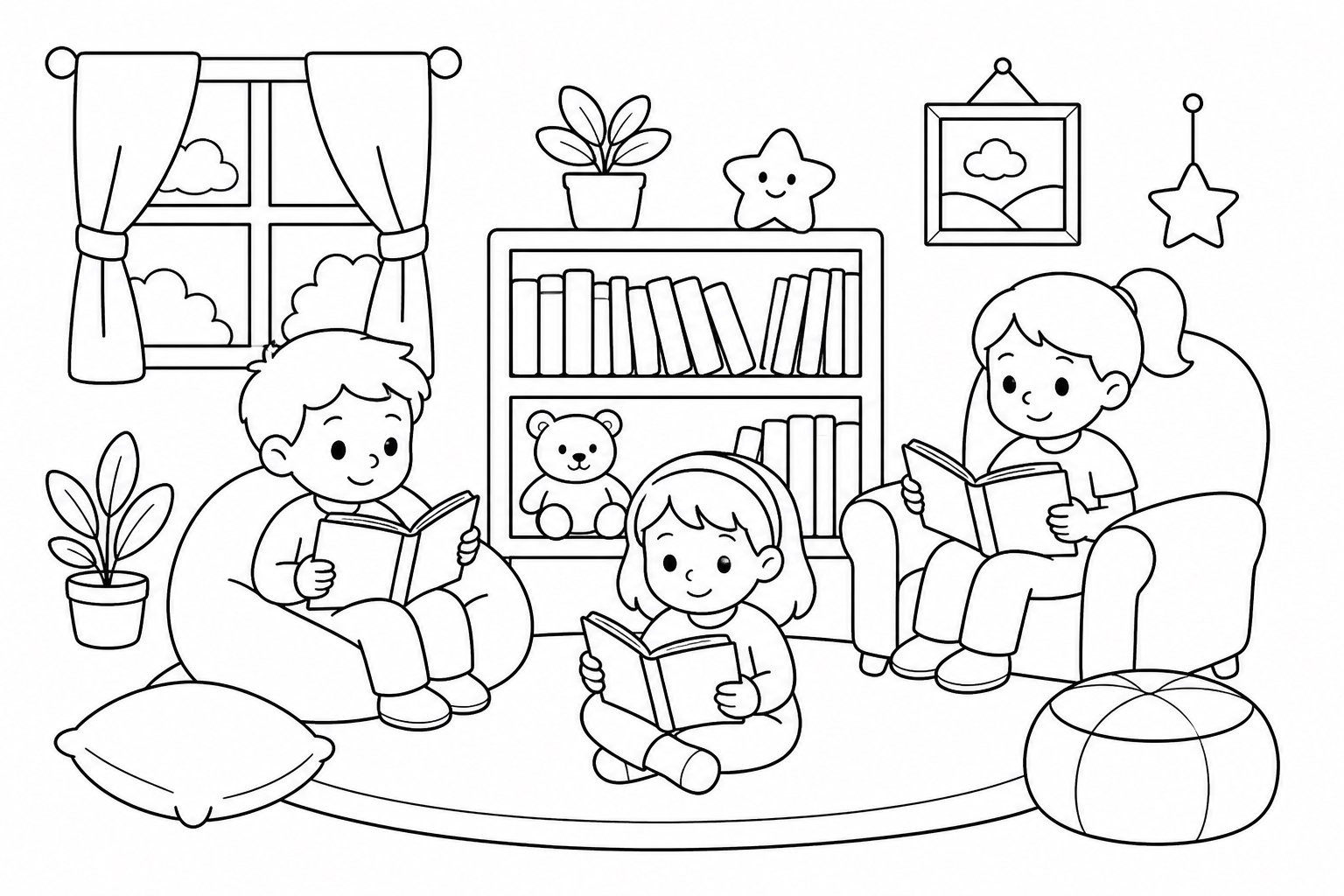 Cantinho da leitura na sala de aula