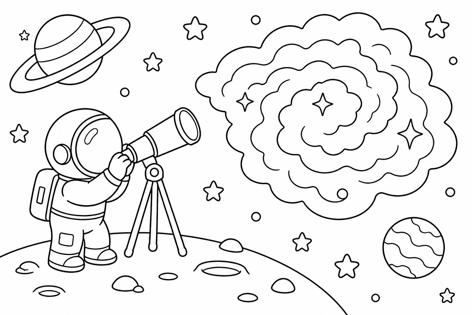 Astronaute observant une nébuleuse