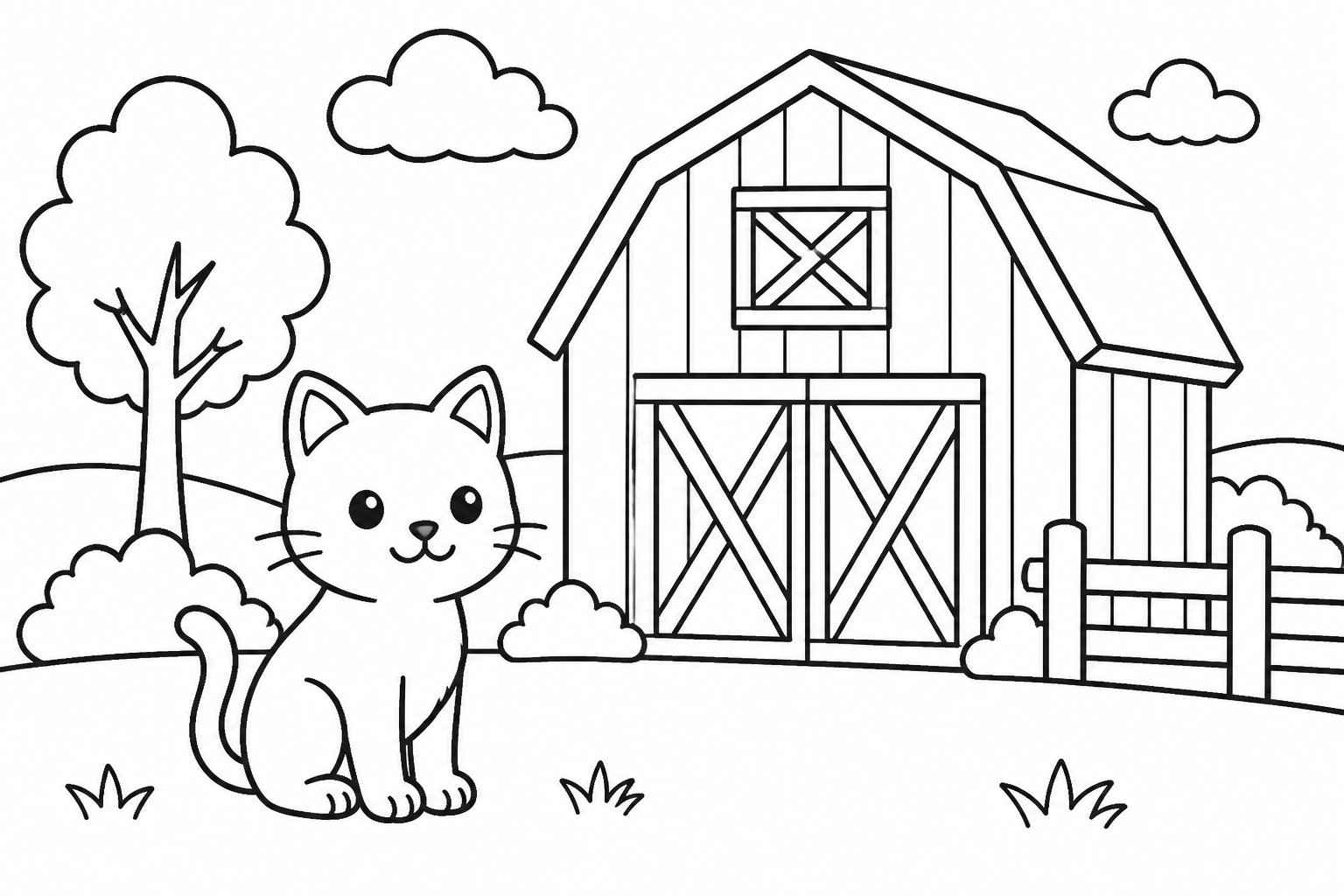 Chaton gardant la grange