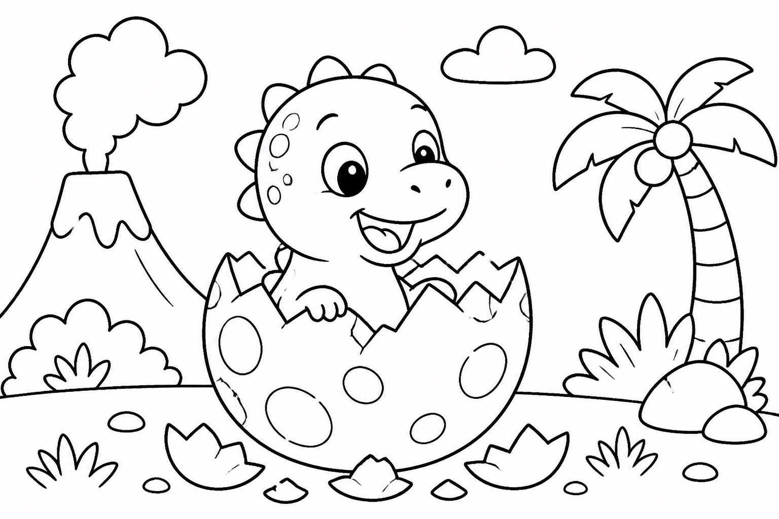 Bebé dinosaurio saliendo del huevo