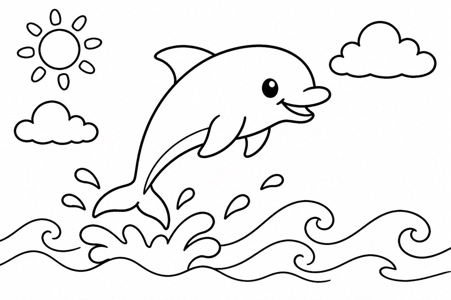 Delfin springt über die Wellen