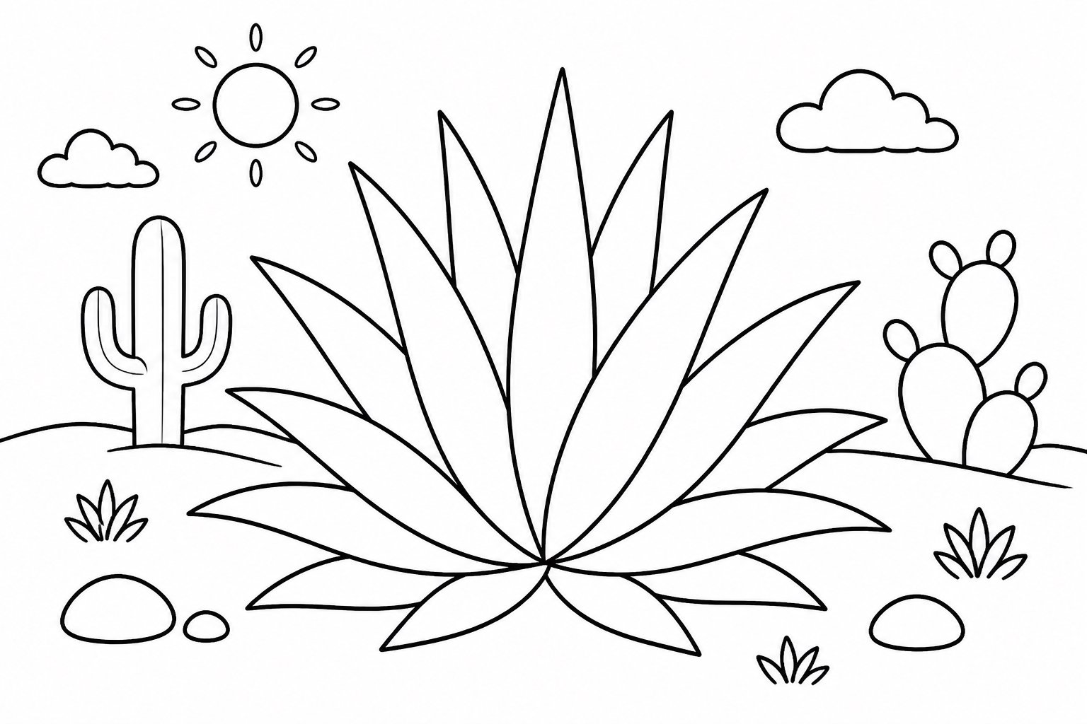 Hojas de agave desplegándose
