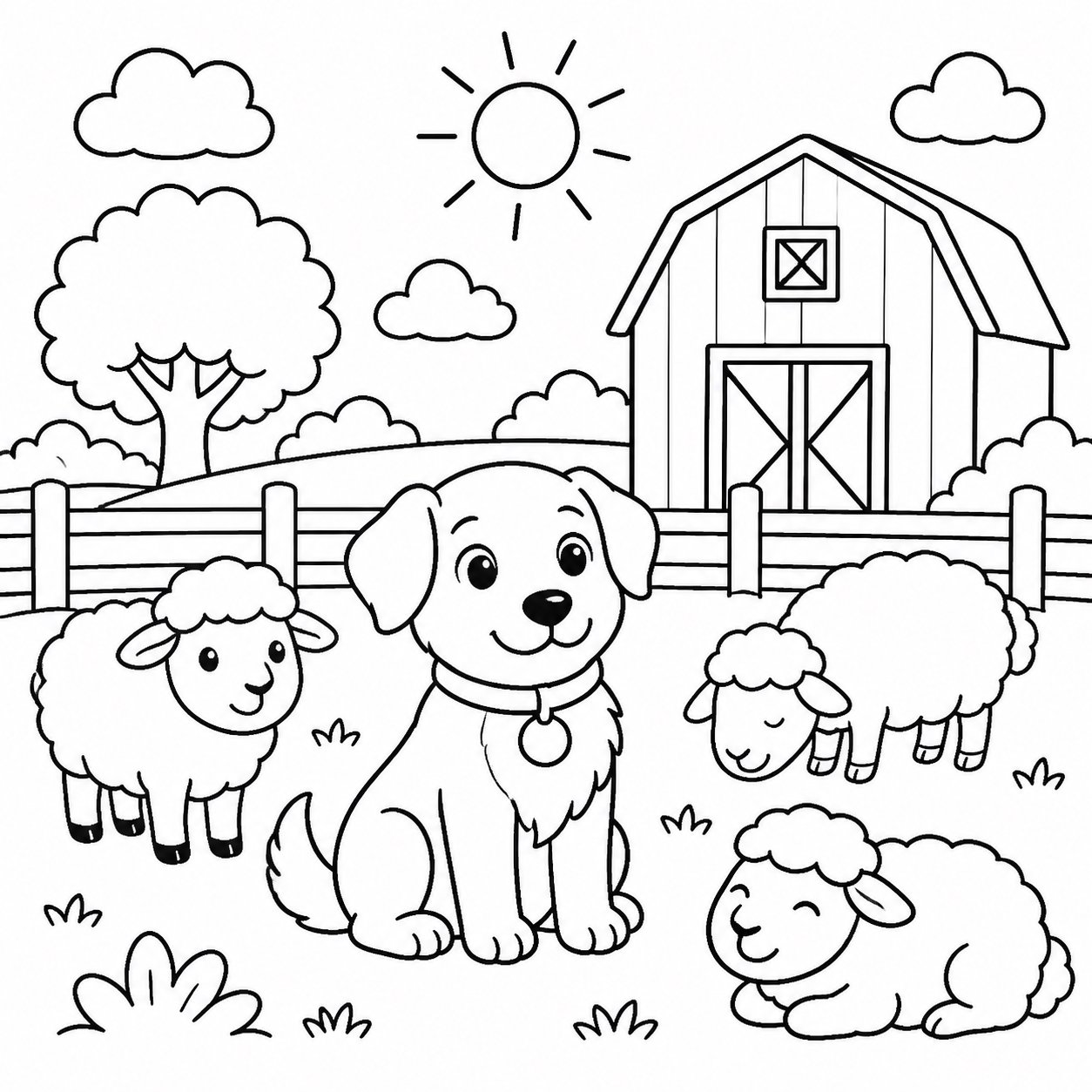Petit chien gardant la ferme