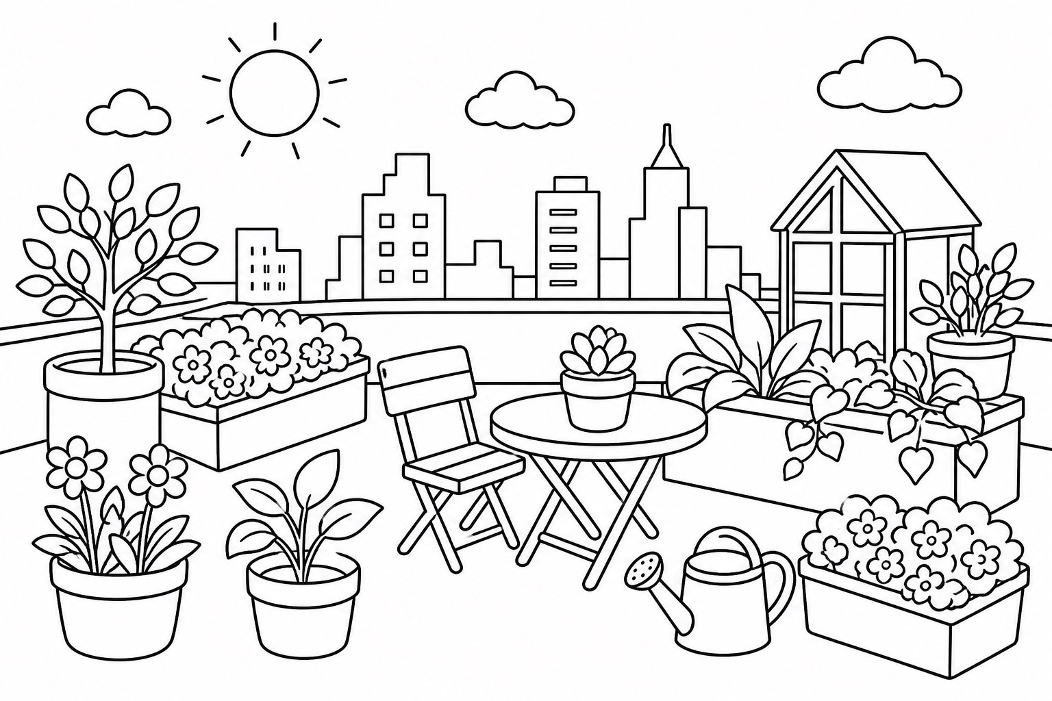 Jardin sur le toit en ville