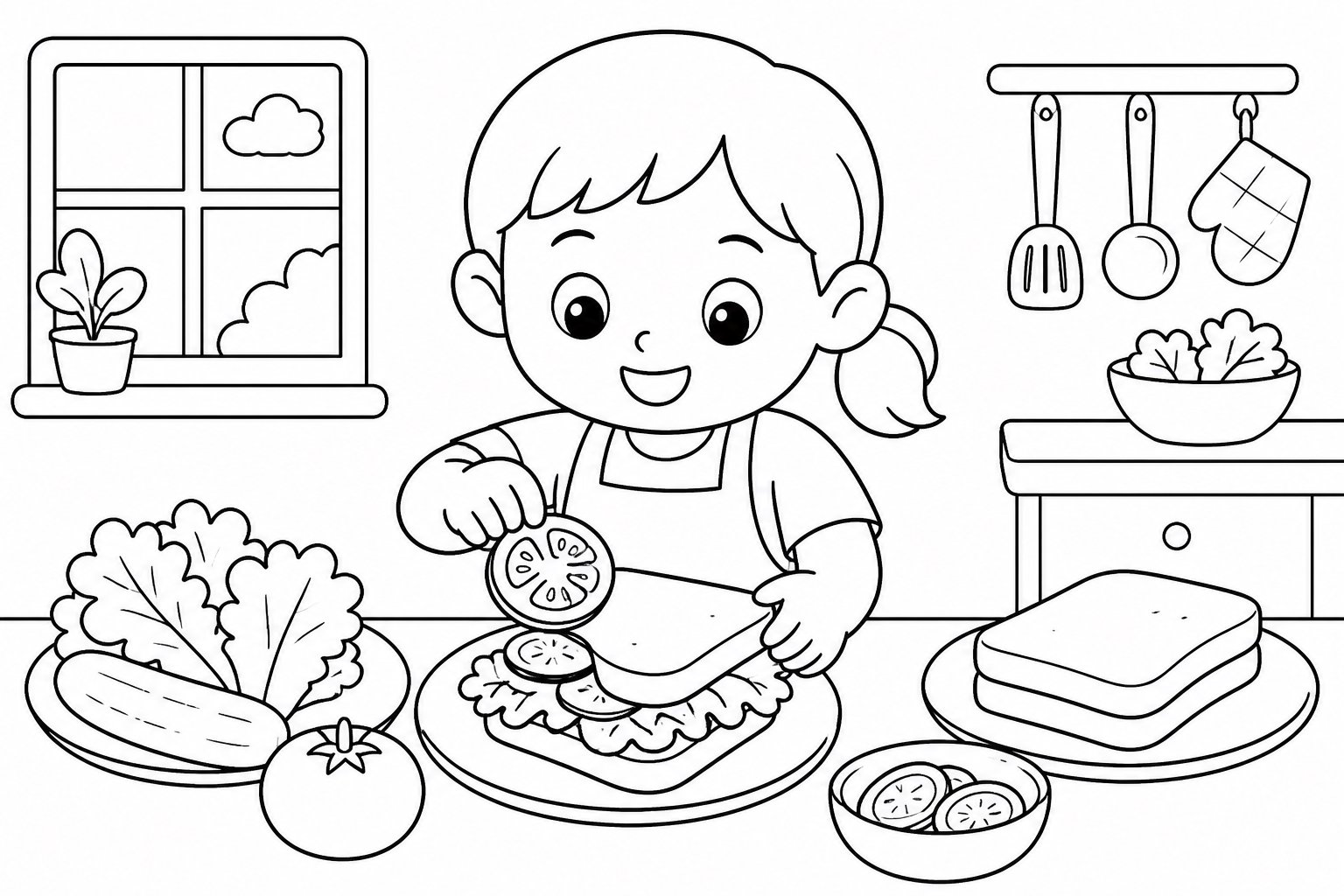 Preparando sanduíches de legumes