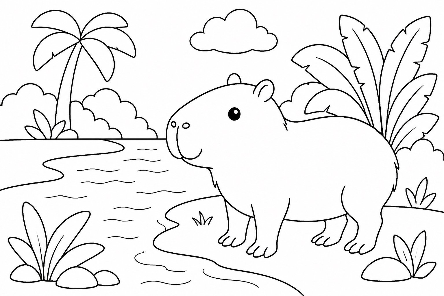 Capybara am Fluss
