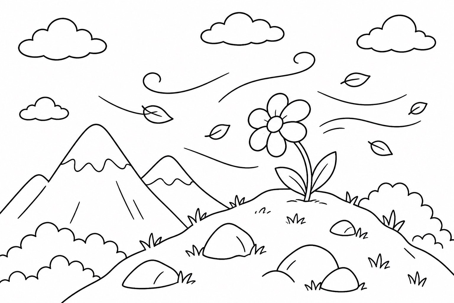 Petites fleurs dans la brise de montagne