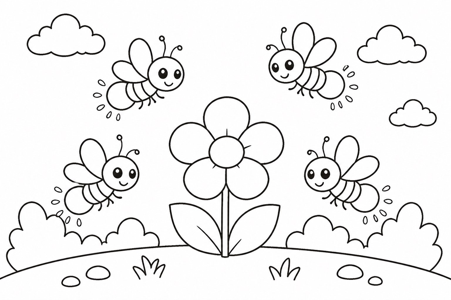 萤火虫围着小花飞