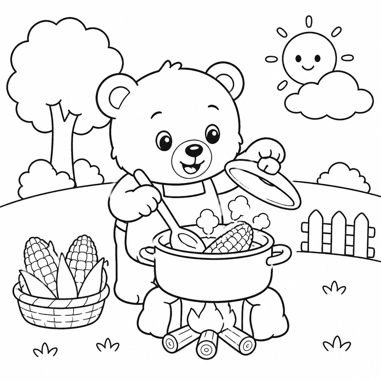 小熊煮玉米